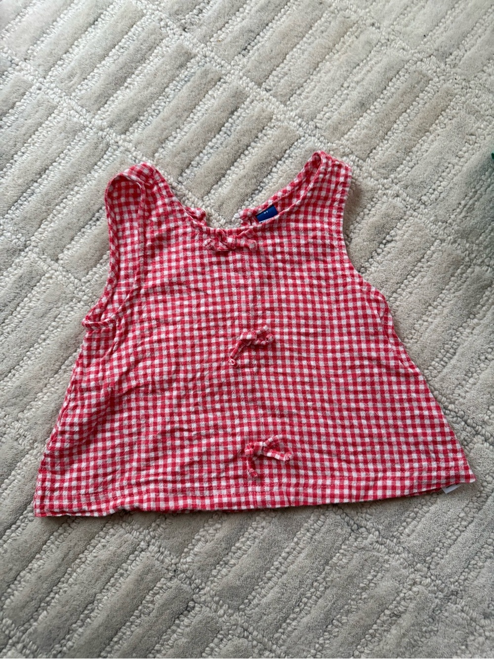 Red Gingham Sleeveless Kids Top